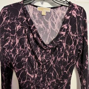 Micheal kors dark purple shirt with lavender tie dye